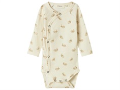 Lil Atelier turtledove rabbit wrap bodysuit
